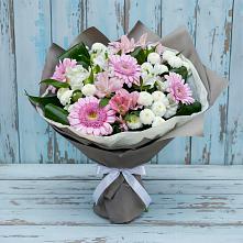 Букет цветов из:  Герберы, Альстромерии и Хризантемы #REPLACE_PRED# Кировский Курской области