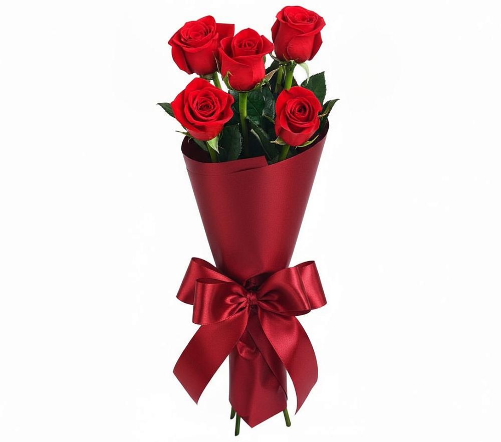 Букет 5 Красных роз Эдлесс Лав в Кировский Курской области