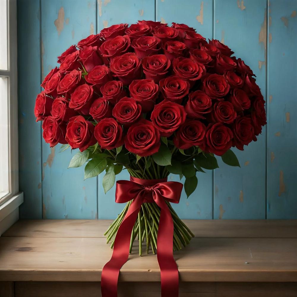 Букет Красные розы Блэк Меджик в Кировский Курской области