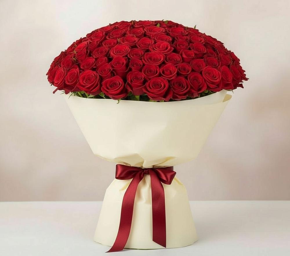 Букет 101 Красная роза Милано в Кировский Курской области