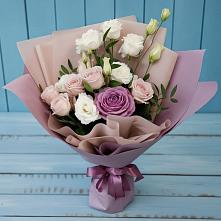 Букет цветов из:  Розы и Лизиантусы в Кировский Курской области