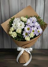 Букет цветов из:  Хризантемы и Розы в Кировский Курской области