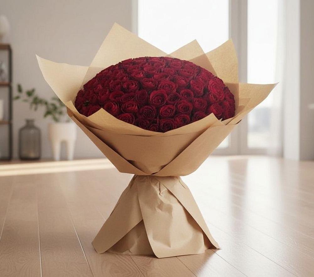 Букет 101 Красная роза в Кировский Курской области