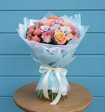 Букет цветов из:  Хризантемы и Розы в Кировский Курской области